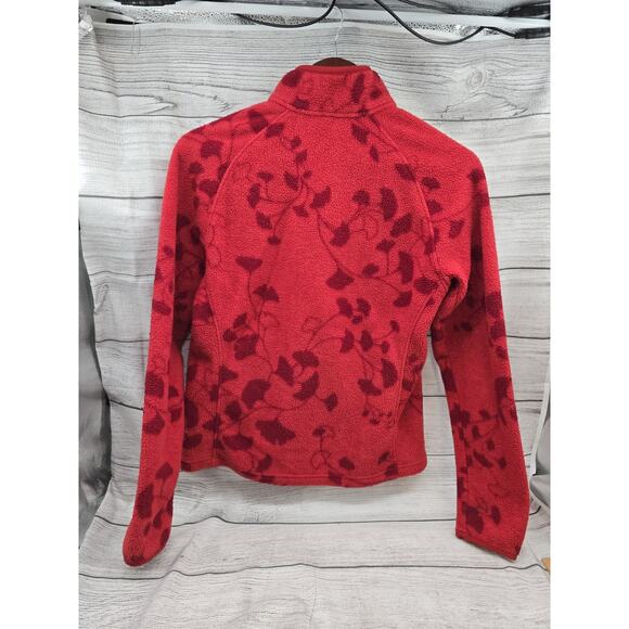 Vintage Patagonia Synchilla Fleece Pullover 1/4 Zip Size MED Floral Design Red - Picture 8 of 10